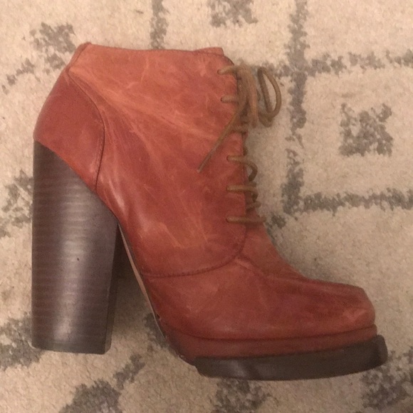 Aldo Platform Booties - Brown Leather - Picture 4 of 7